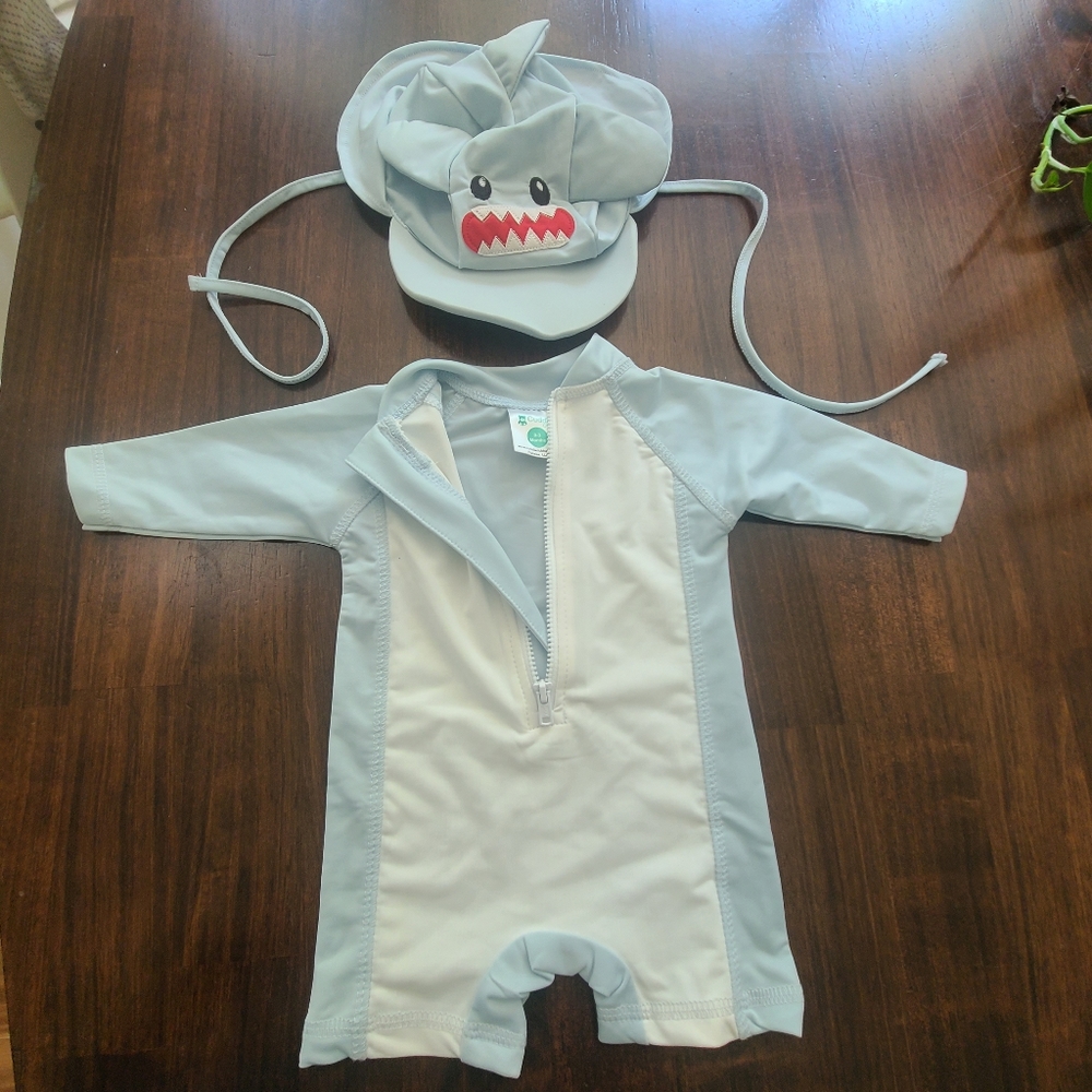 Baby shark bathing suit and shirt towel